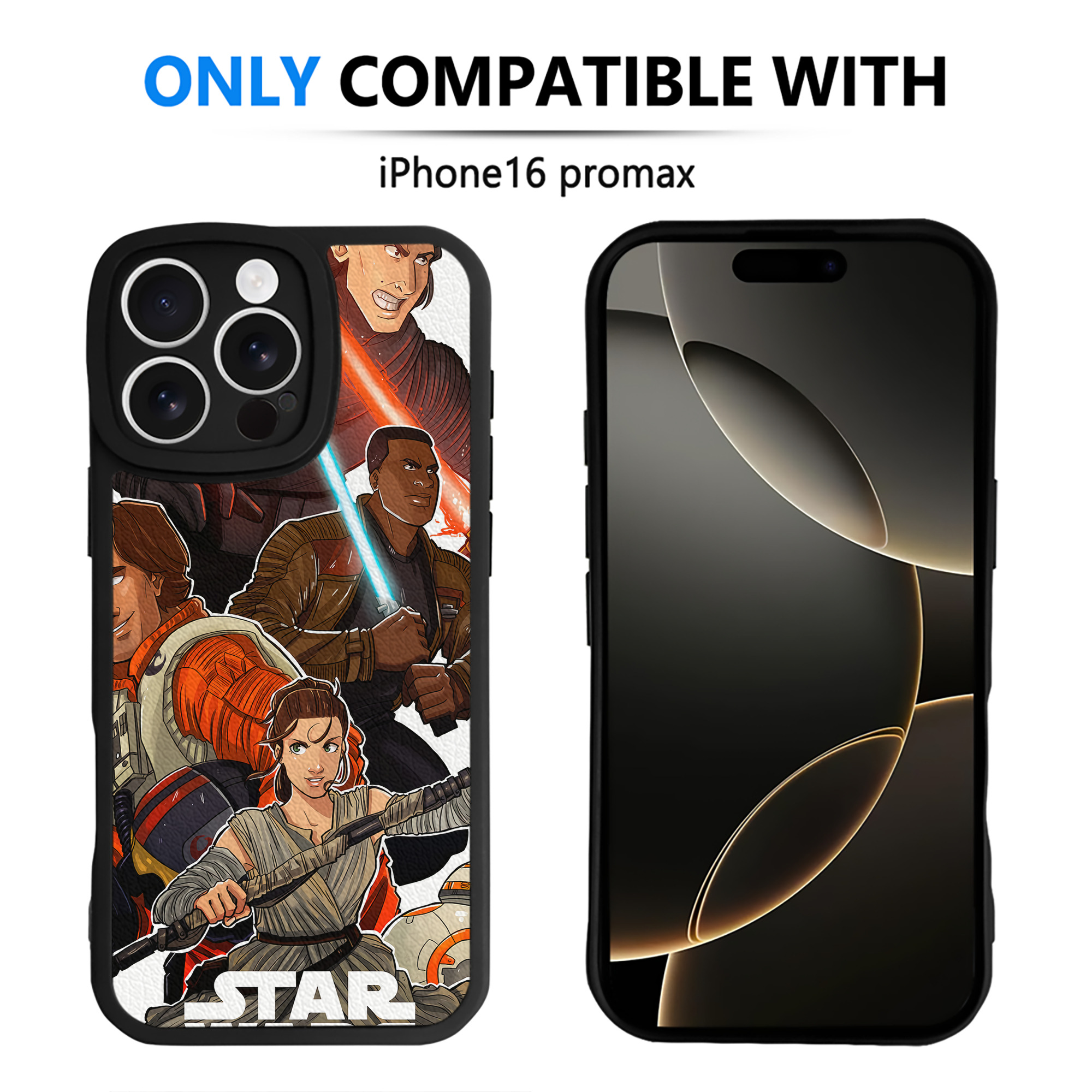 （画像用） スター・ウォーズ Star Wars 【iPhone 16シリーズ対応】シリコンスマホケース（レザー調） 材質：シリコン